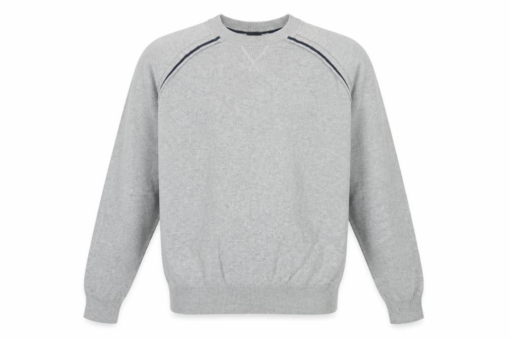 Maison Cinqcent Sport Men Grey Cotton Crew Neck Pullover Jumper L