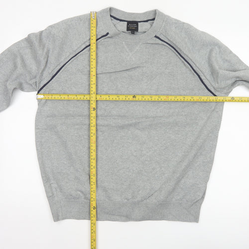 Maison Cinqcent Sport Men Grey Cotton Crew Neck Pullover Jumper L