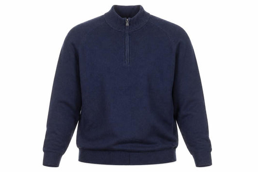 GAP Men’s Navy Blue XL Quarter Zip High Neck Cotton Knit Jumper