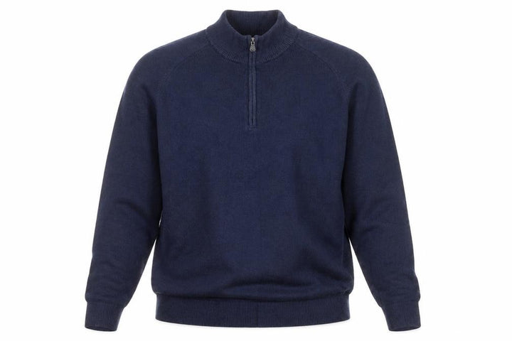 Gap Men’s Navy Blue XL Quarter Zip High Neck Cotton Knit Jumper