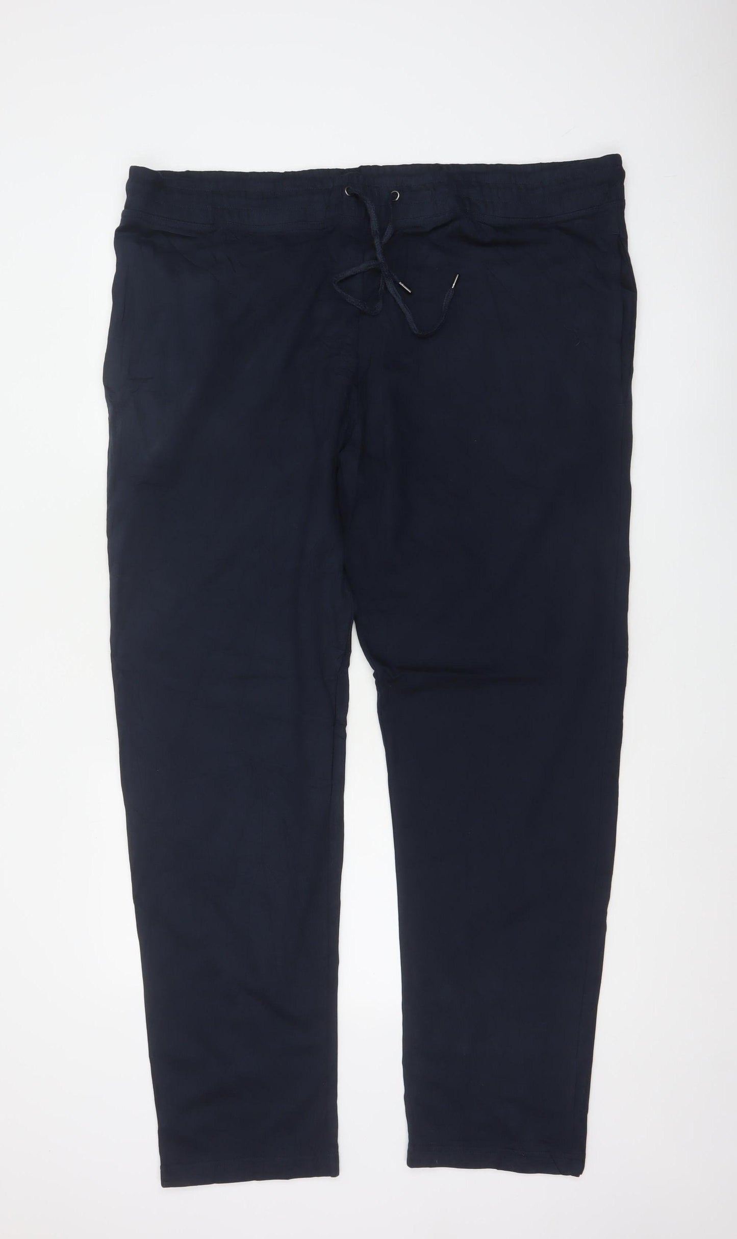 Marks and Spencer Men’s Navy Blue 2XL Regular Drawstring Trousers