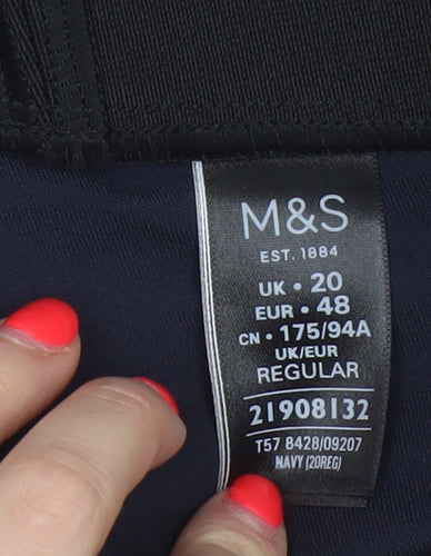 M&S Womens Blue Size 20 High Rise Stretch Skinny Leggings