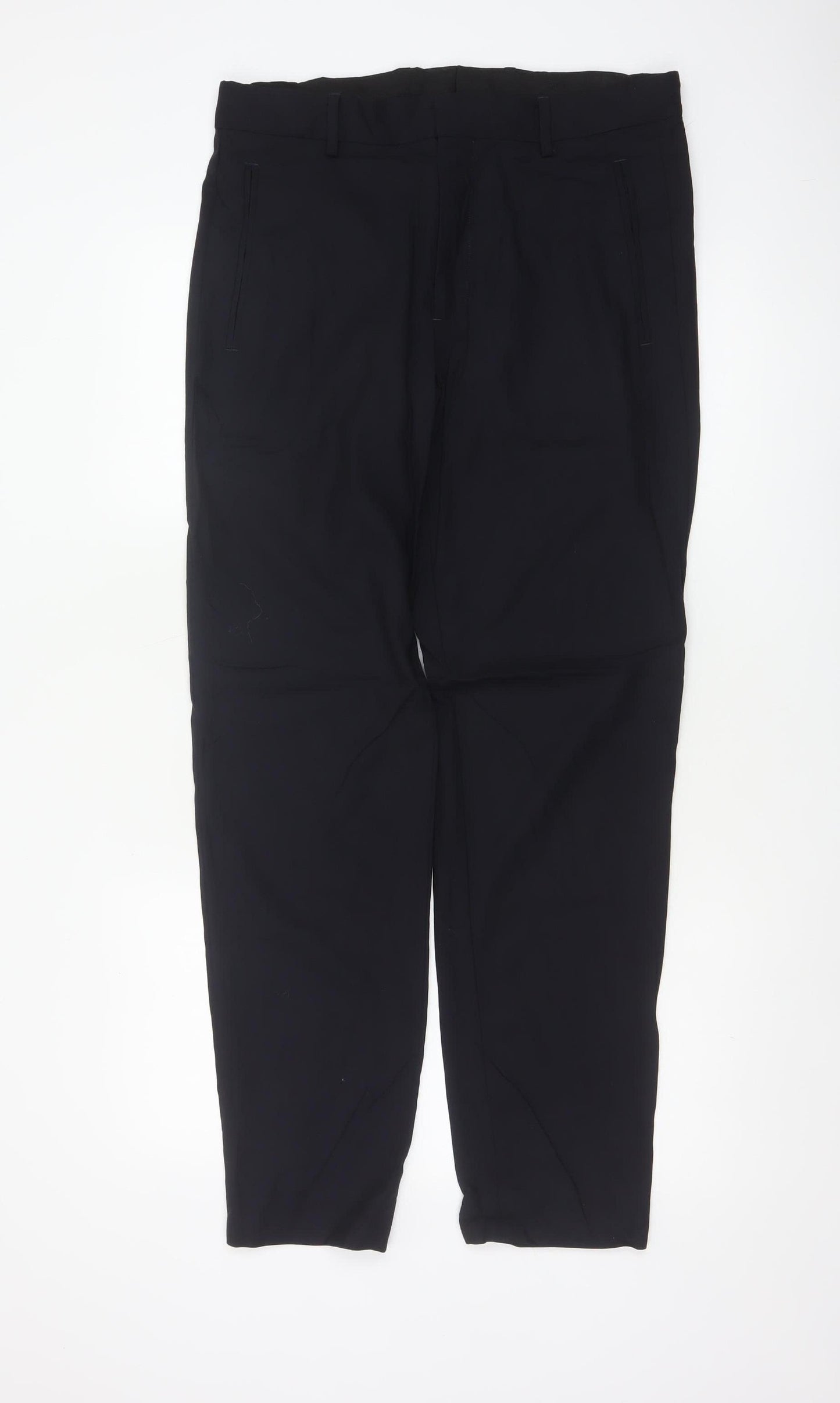 COS Women Black UK 20 100% Wool Tapered Tailored Trousers
