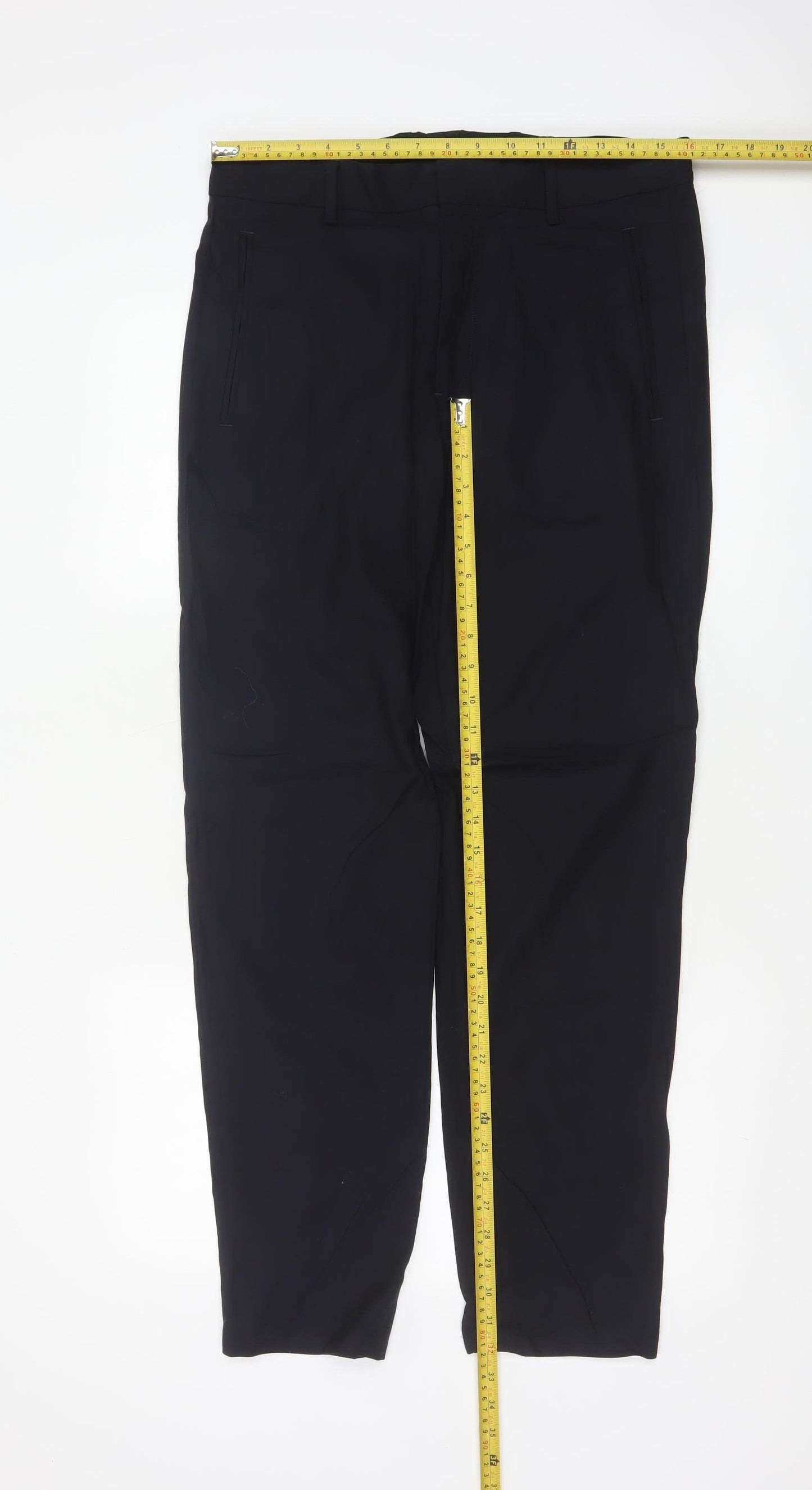 COS Women Black UK 20 100% Wool Tapered Tailored Trousers