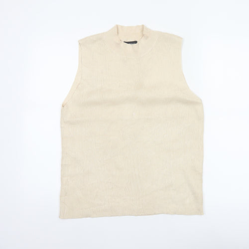 Et Vous Women Ivory Size 20 Ribbed Mock Neck Sleeveless Knit Tank Top