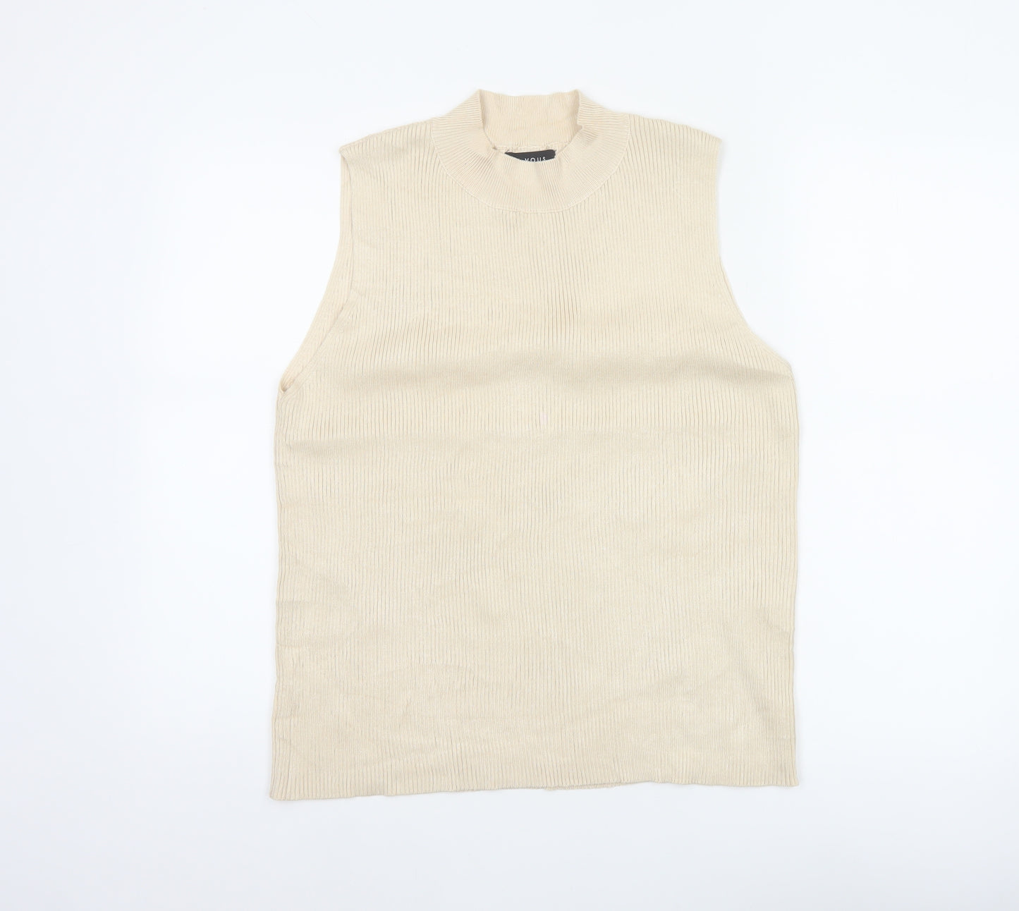 Et Vous Women Ivory Size 20 Ribbed Mock Neck Sleeveless Knit Tank Top