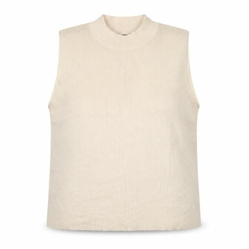 Et Vous Women Ivory Size 20 Ribbed Mock Neck Sleeveless Knit Tank Top
