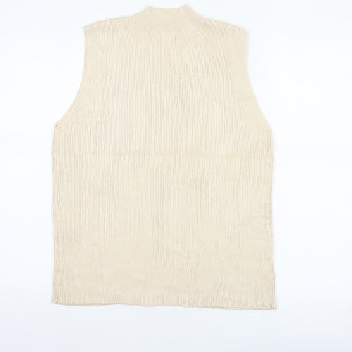 Et Vous Women Ivory Size 20 Ribbed Mock Neck Sleeveless Knit Tank Top