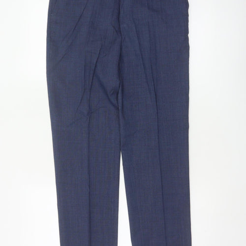Marks and Spencer Men’s Blue 28 Slim Fit Wool Blend Dress Trousers