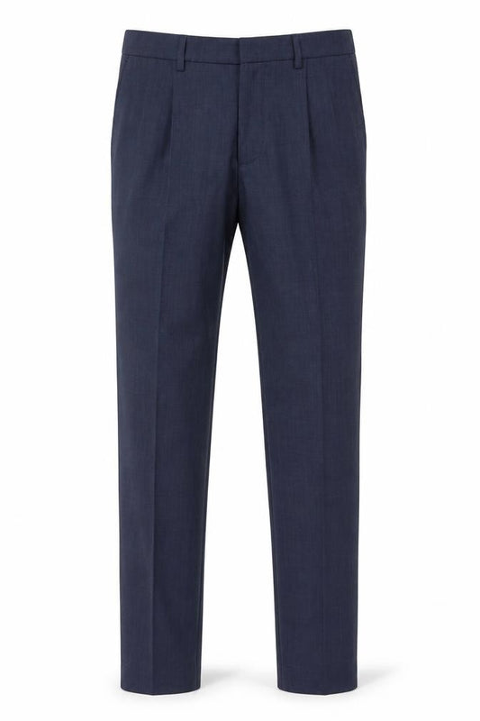 Marks and Spencer Men’s Blue 28 Slim Fit Wool Blend Dress Trousers