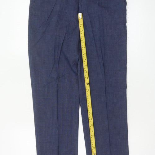 Marks and Spencer Men’s Blue 28 Slim Fit Wool Blend Dress Trousers