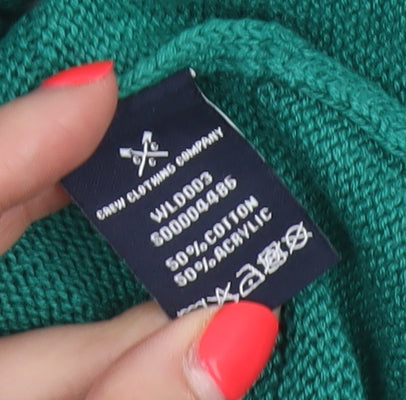 Crew Clothing Company Women Green Size 8 Crew Neck Textured Knit Jumper