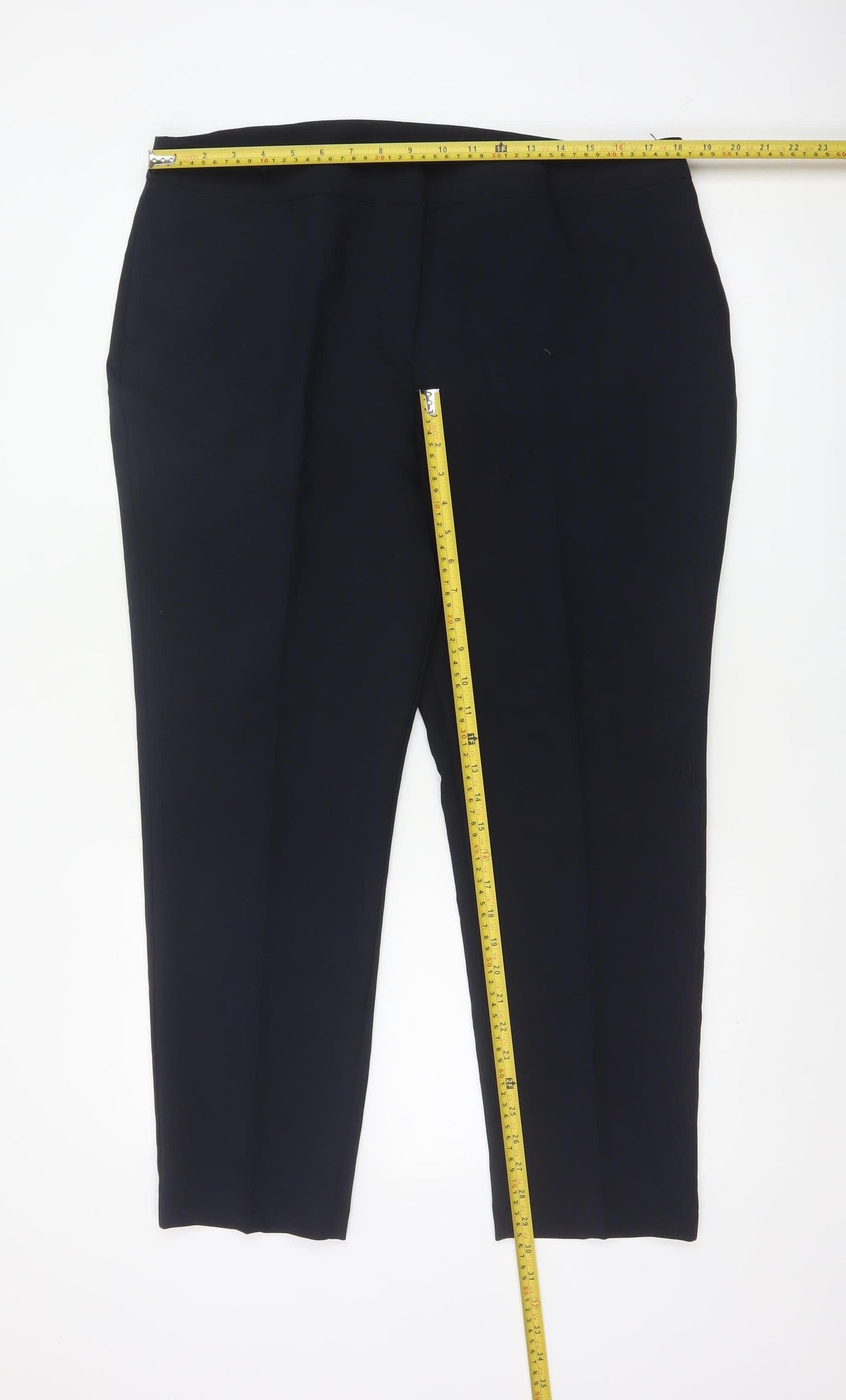 Bonmarché Women’s Navy Size 18 Tapered Smart Trousers Pockets