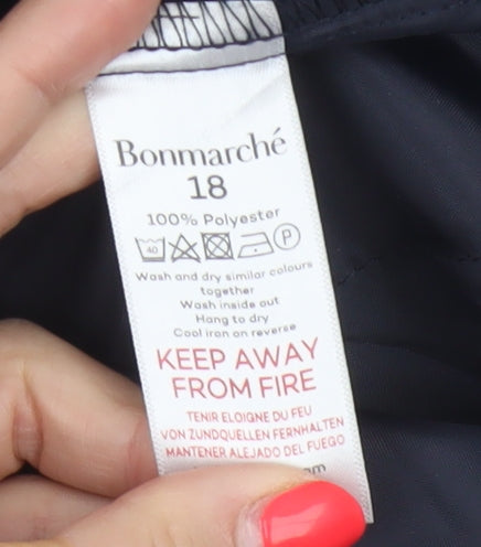 Bonmarché Women’s Navy Size 18 Tapered Smart Trousers Pockets