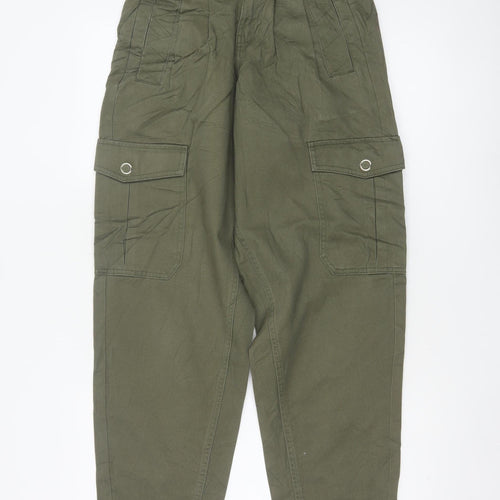 River Island Women Green UK 6 Tapered Cargo Trousers
