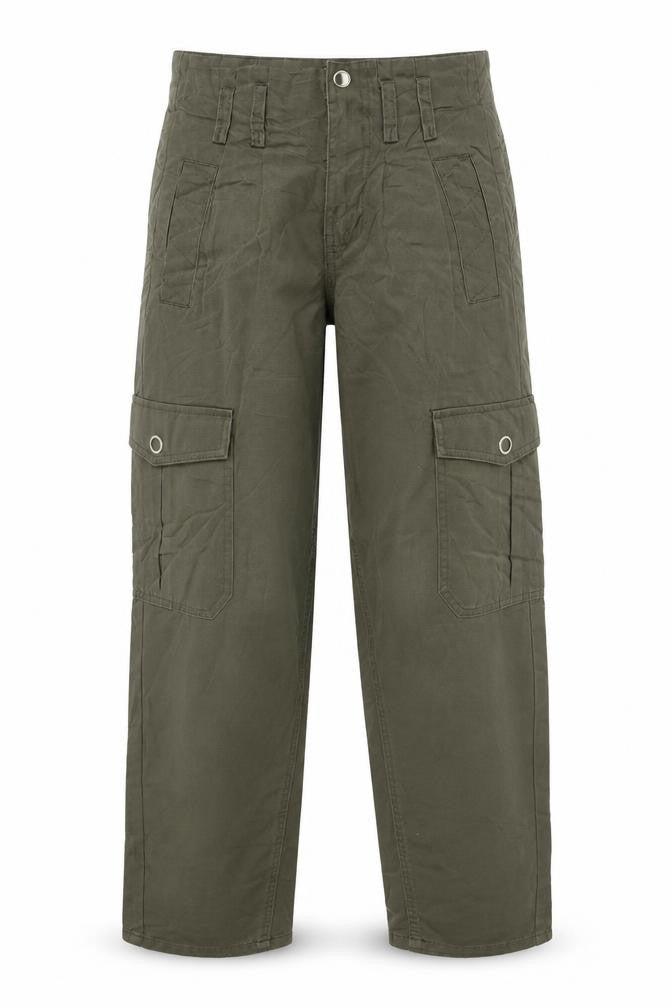 River Island Women Green UK 6 Tapered Cargo Trousers