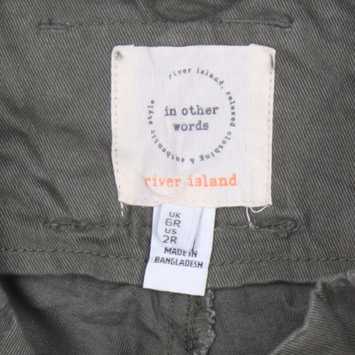 River Island Women Green UK 6 Tapered Cargo Trousers