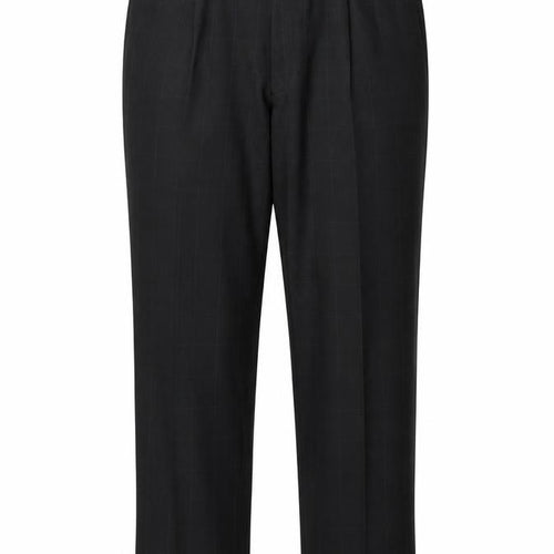 Marks & Spencer Men Grey Check Wool Dress Trousers 36W 31L