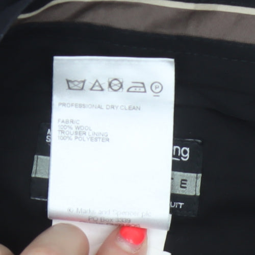 Marks & Spencer Men Grey Check Wool Dress Trousers 36W 31L