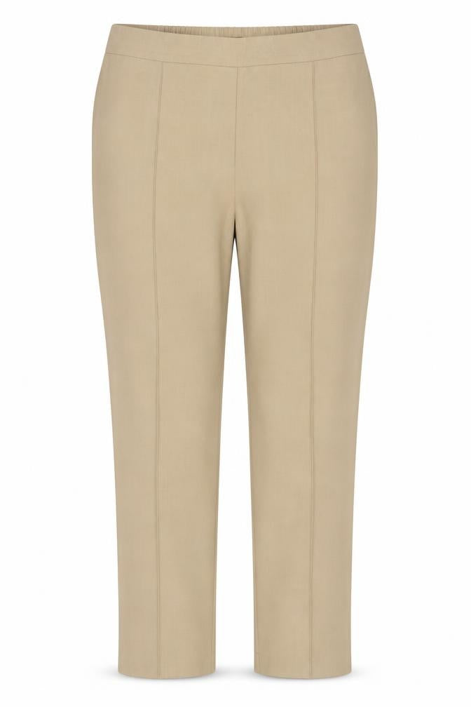 Marks and Spencer Women Beige UK 22 Straight High Rise Trousers