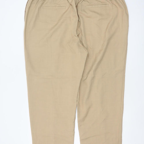 Marks and Spencer Women Beige UK 22 Straight High Rise Trousers