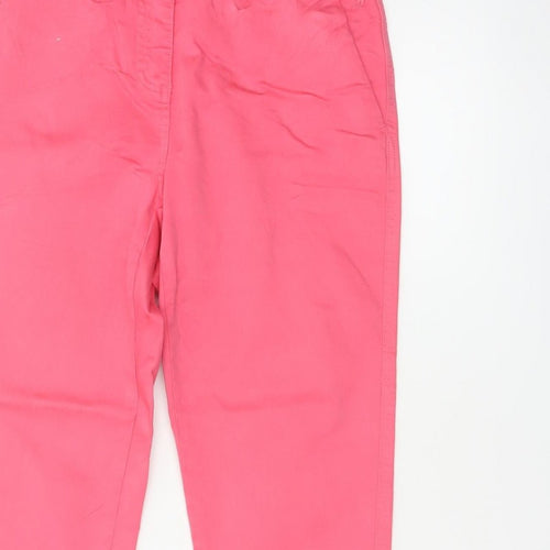 Joules Women’s Pink UK 8 Chino Trousers Tapered Mid Rise Pockets