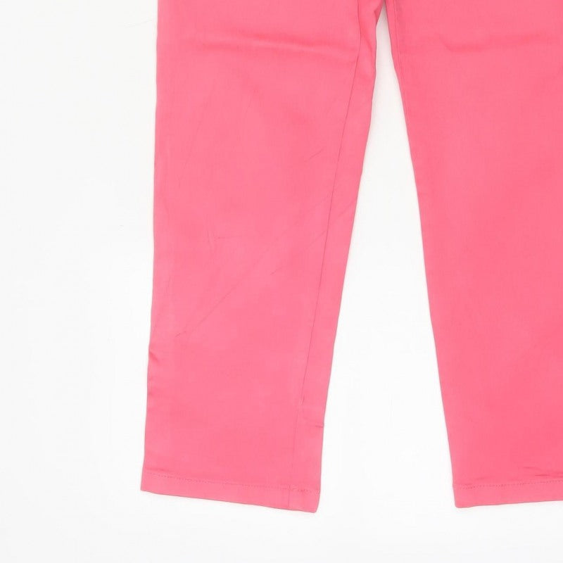 Joules Women’s Pink UK 8 Chino Trousers Tapered Mid Rise Pockets