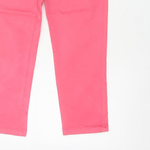 Joules Women’s Pink UK 8 Chino Trousers Tapered Mid Rise Pockets