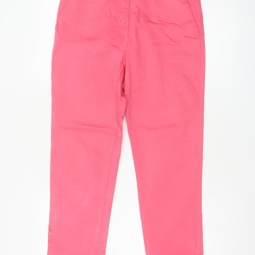 Joules Women’s Pink UK 8 Chino Trousers Tapered Mid Rise Pockets