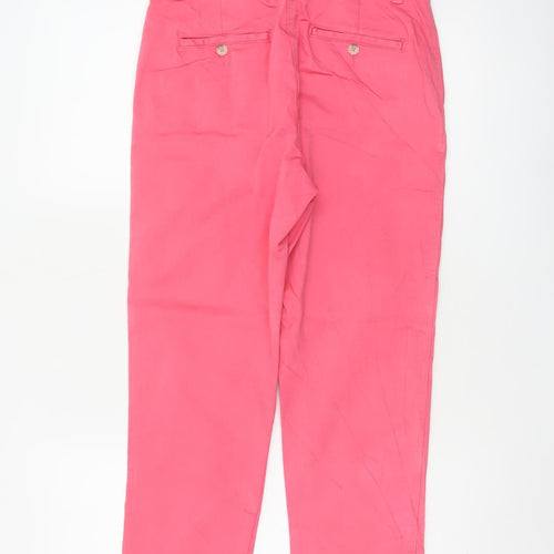 Joules Women’s Pink UK 8 Chino Trousers Tapered Mid Rise Pockets