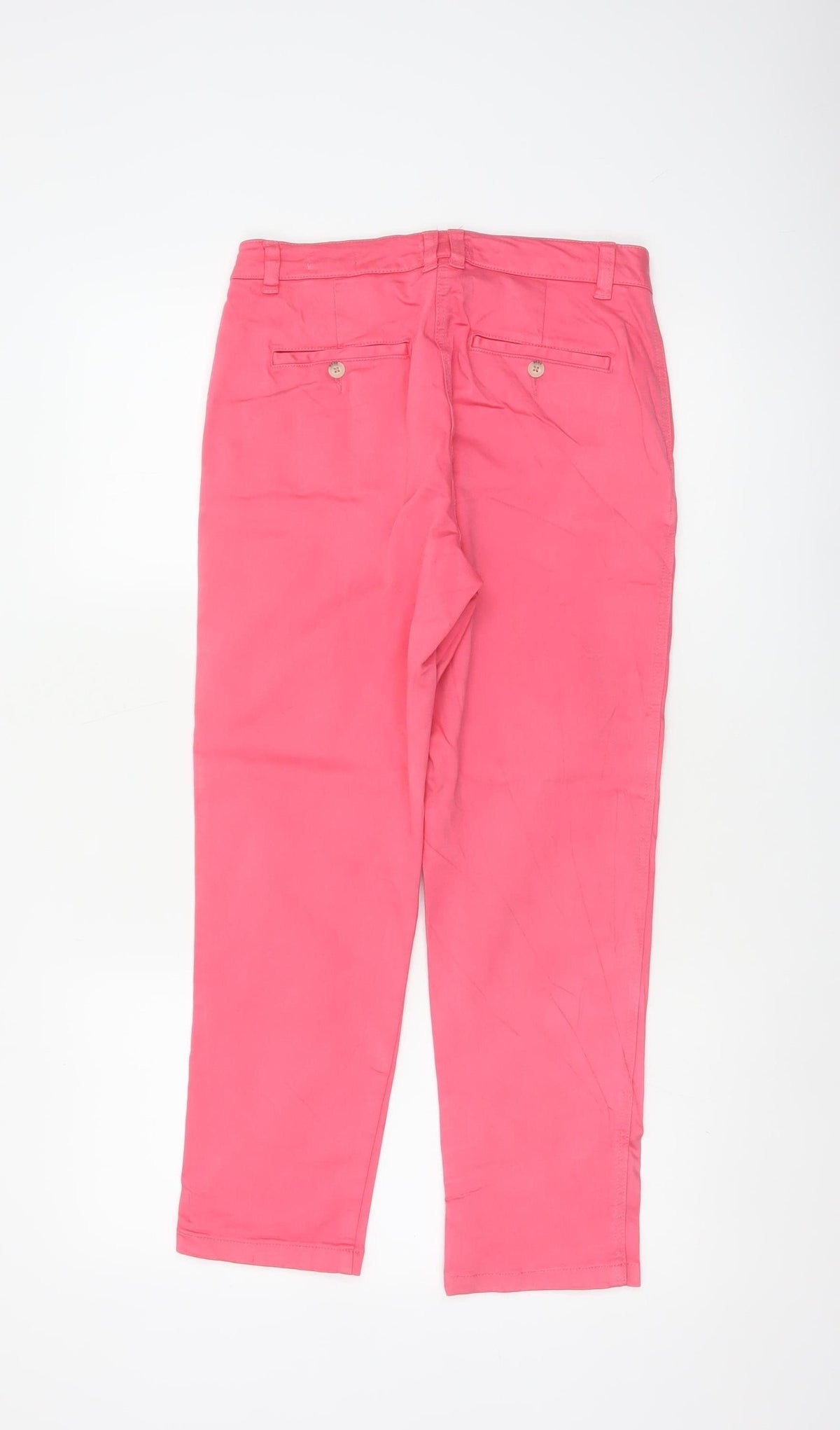 Joules Women’s Pink UK 8 Chino Trousers Tapered Mid Rise Pockets