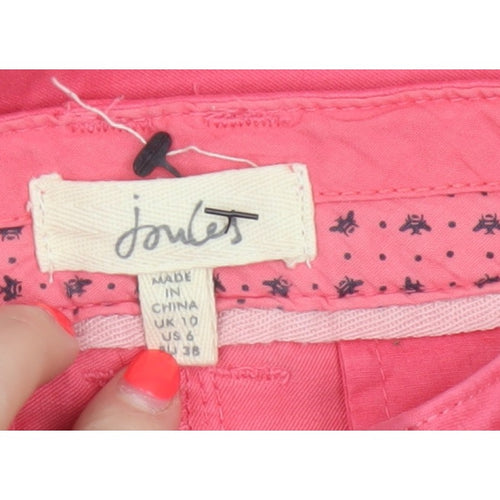 Joules Women’s Pink UK 8 Chino Trousers Tapered Mid Rise Pockets