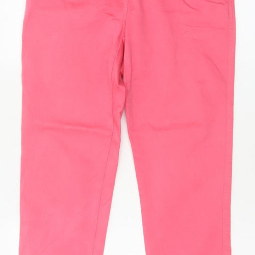 Joules Women’s Pink UK 8 Chino Trousers Tapered Mid Rise Pockets