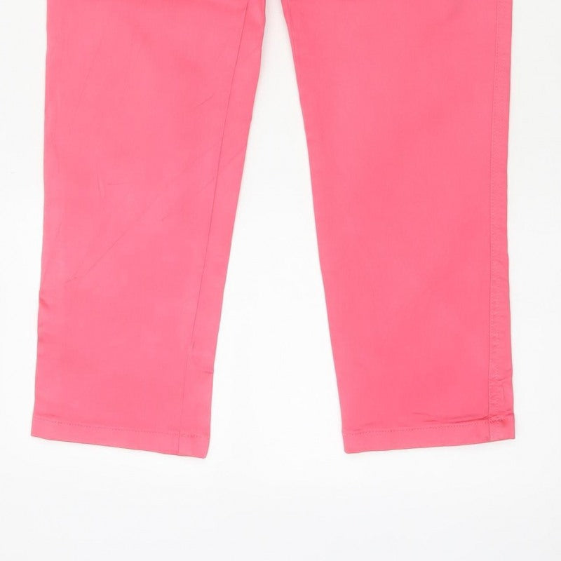 Joules Women’s Pink UK 8 Chino Trousers Tapered Mid Rise Pockets