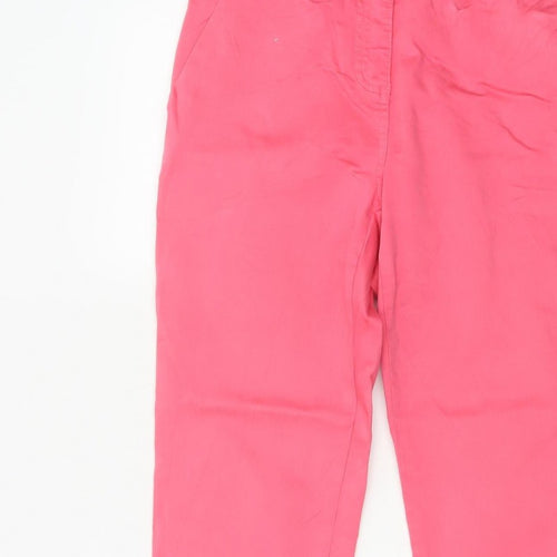 Joules Women’s Pink UK 8 Chino Trousers Tapered Mid Rise Pockets