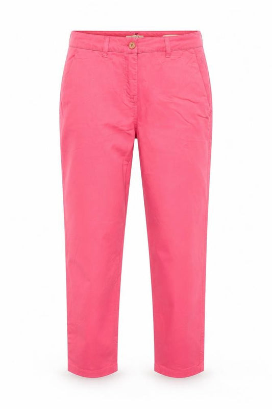 Joules Women’s Pink UK 8 Chino Trousers Tapered Mid Rise Pockets