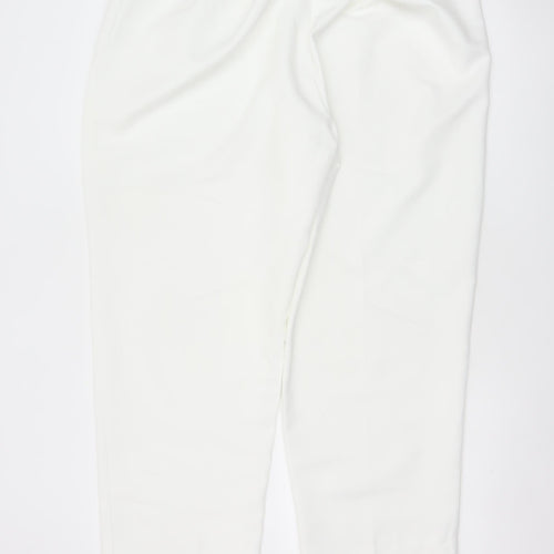 BM Women Ivory Size 20 Tapered Smart Trousers Elastic Back Pockets