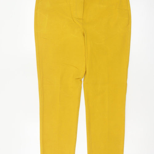 Next Women Yellow UK 10 Tall Slim Tapered Smart Trousers