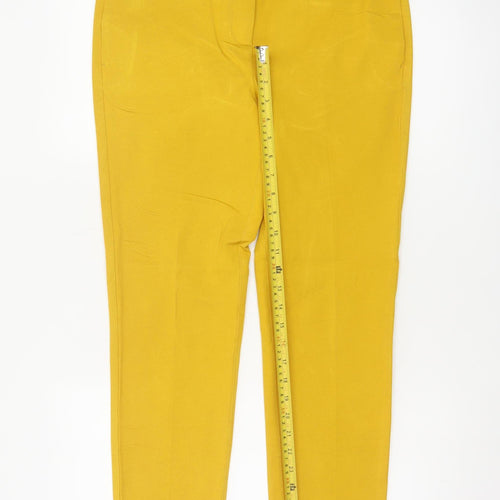 Next Women Yellow UK 10 Tall Slim Tapered Smart Trousers