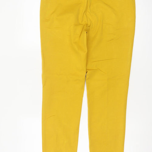 Next Women Yellow UK 10 Tall Slim Tapered Smart Trousers
