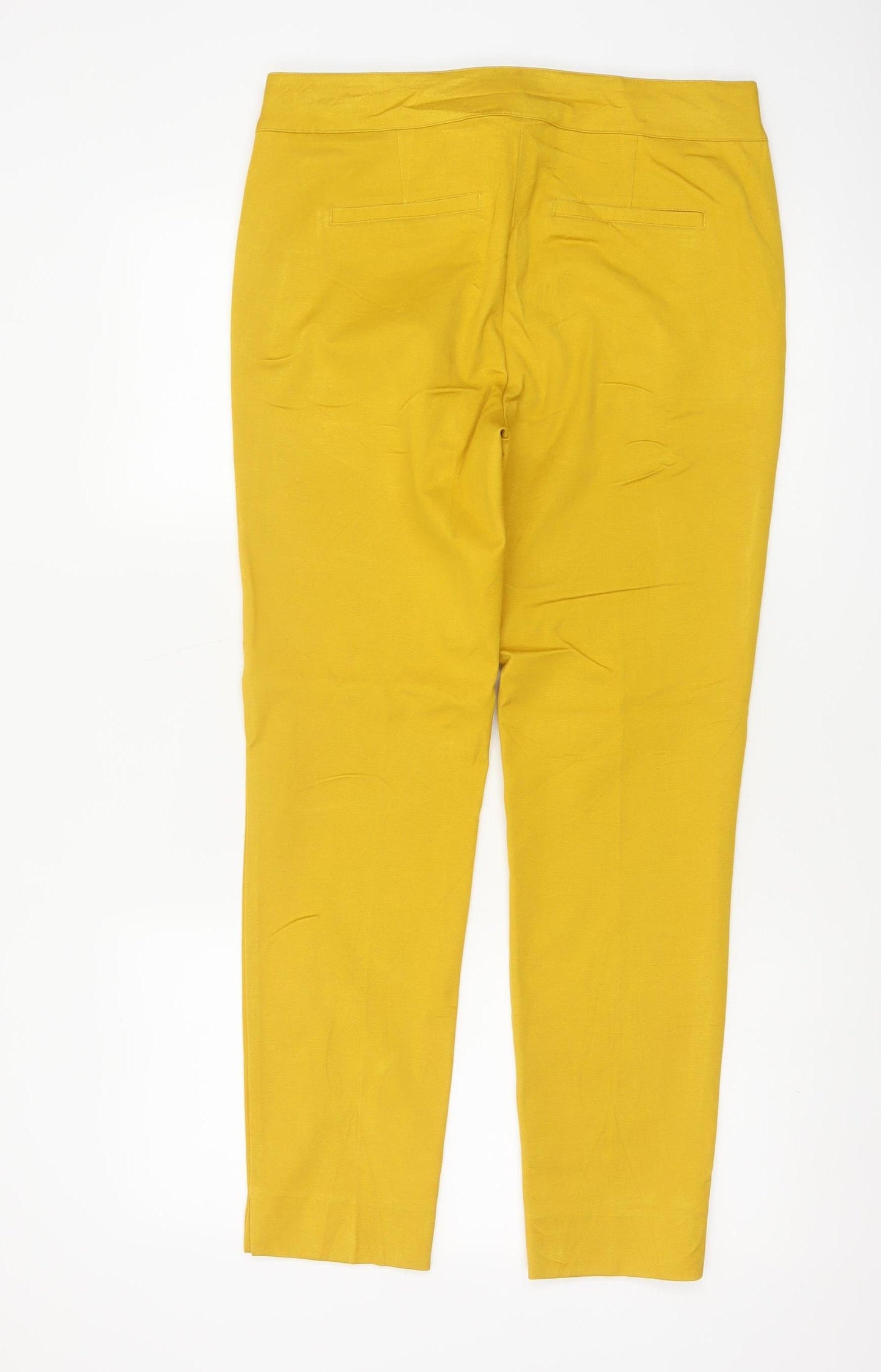 Next Women Yellow UK 10 Tall Slim Tapered Smart Trousers