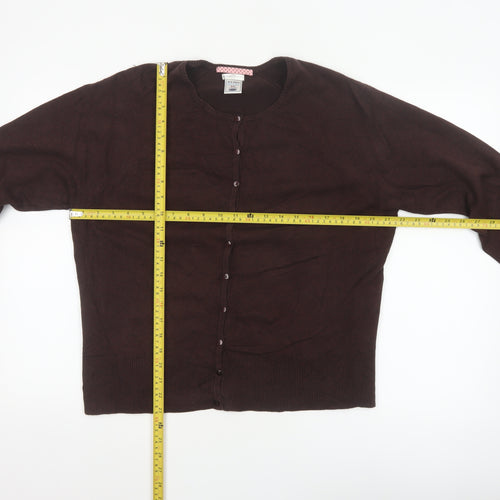 Old Navy Women’s Brown 2XL Stretch Knit Button Cardigan Long Sleeve