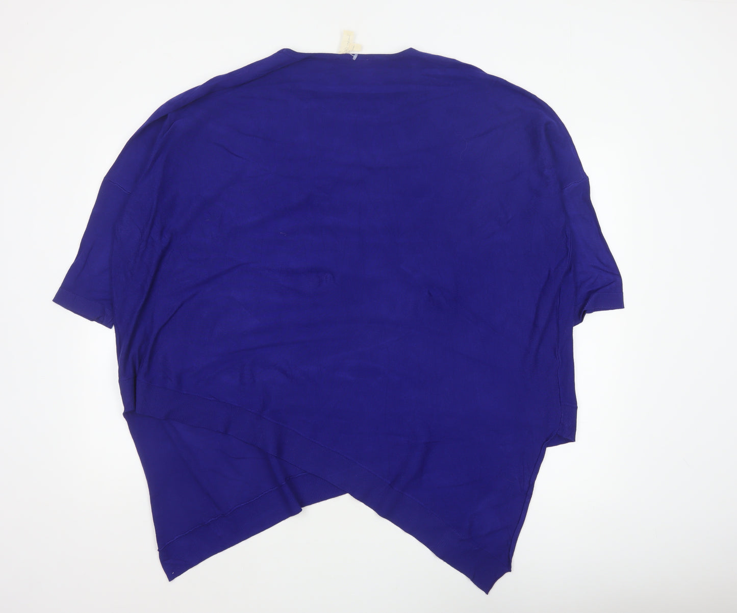 Phase Eight Women Blue L Asymmetric Hem 3/4 Sleeve Knit Jumper