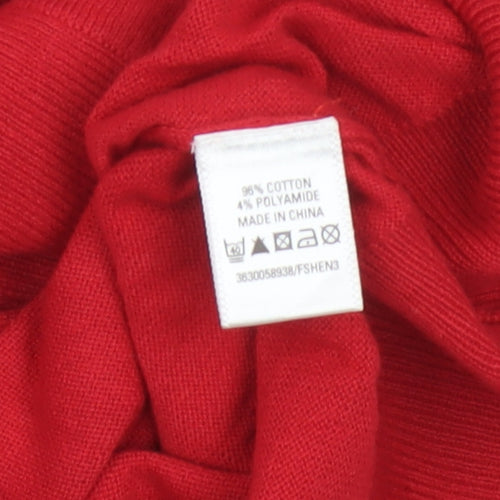 Oasis Women Red Size S Scoop Neck Button Front Knit Cardigan