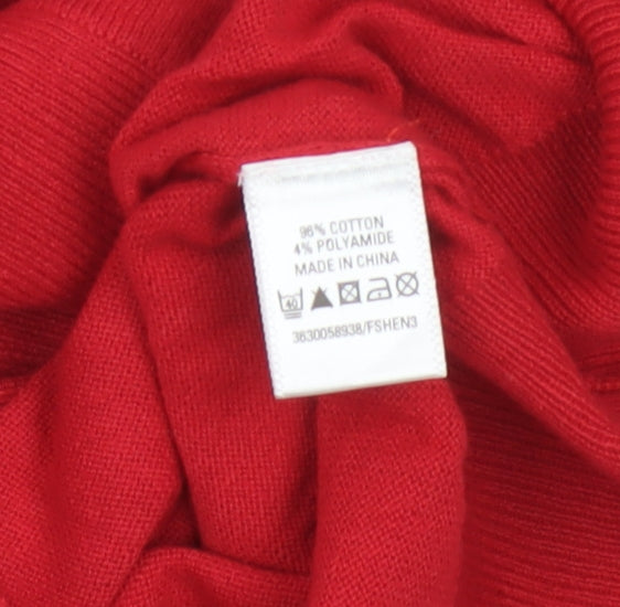 Oasis Women Red Size S Scoop Neck Button Front Knit Cardigan
