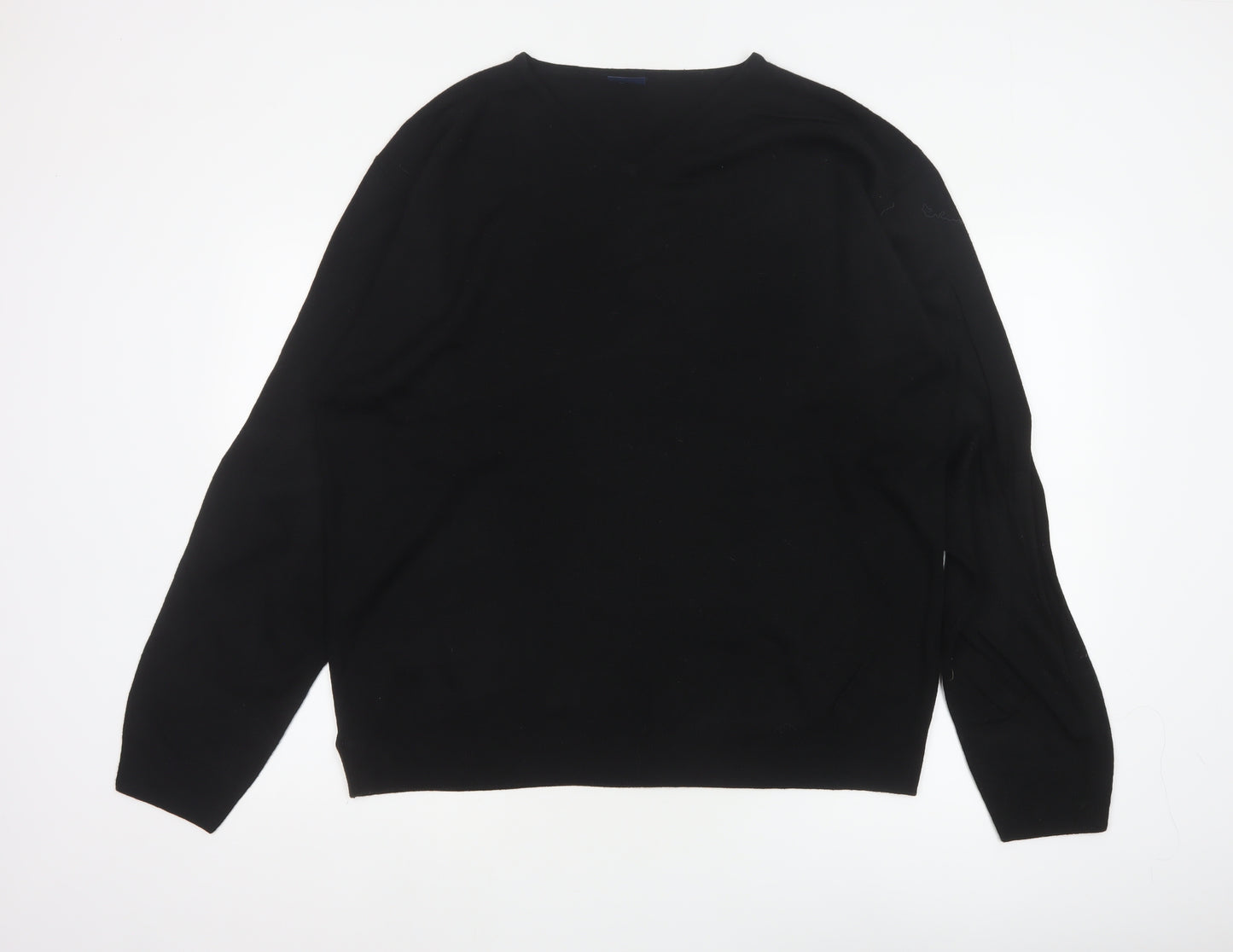 Casual Club Men’s Black XL V-Neck Acrylic Knit Pullover Jumper