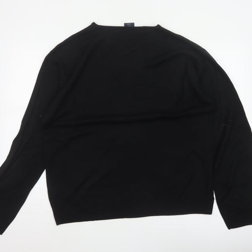 Casual Club Men’s Black XL V-Neck Acrylic Knit Pullover Jumper