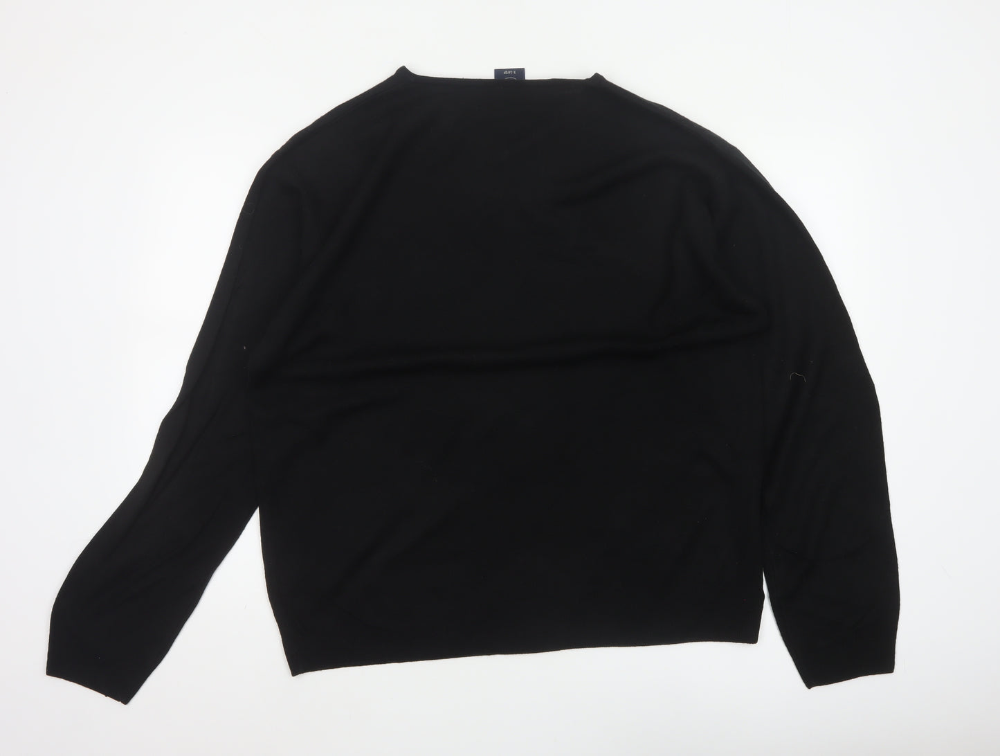 Casual Club Men’s Black XL V-Neck Acrylic Knit Pullover Jumper