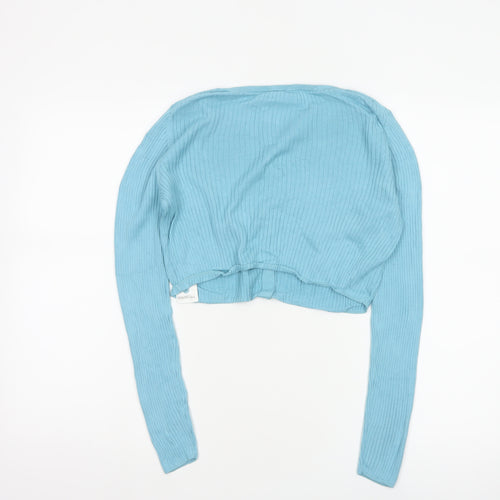 UNIQLO Women’s Blue S Ribbed Cotton Modal Button Cardigan