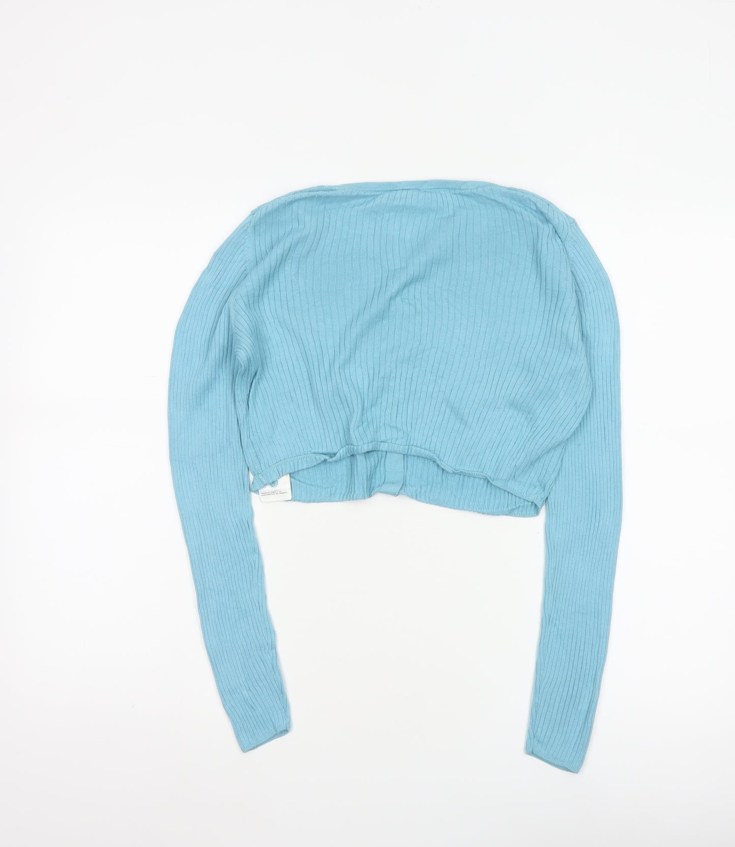UNIQLO Women’s Blue S Ribbed Cotton Modal Button Cardigan